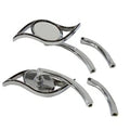 Villain Mirror Set with Curved Stems Chrome for Harley-Davidson
