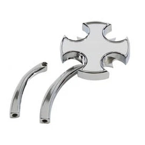 Rotar Mirror Chrome with Billet Curved Stem for Harley-Davidson