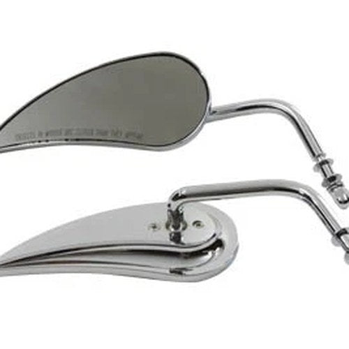 Wyatt Gatling Teardrop Mirror Set with Round Curved Stems for Harley-Davidson