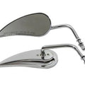Wyatt Gatling Teardrop Mirror Set with Round Curved Stems for Harley-Davidson