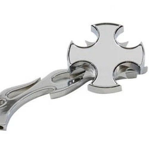 Rotar Mirror Chrome with Billet Flame Stem for Harley-Davidson