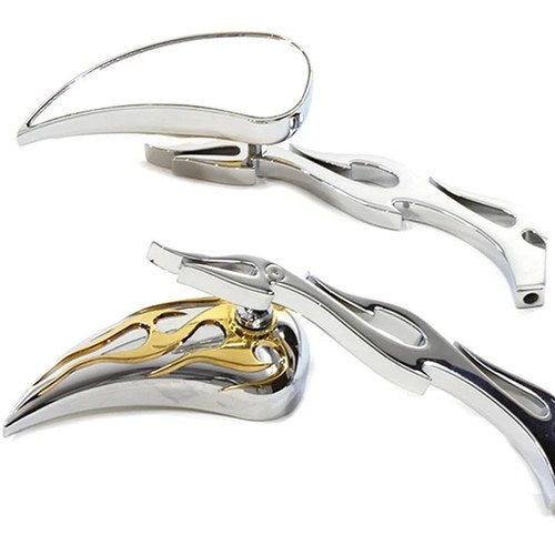 Chrome Billet Teardrop Mirror Set for Harley-Davidson