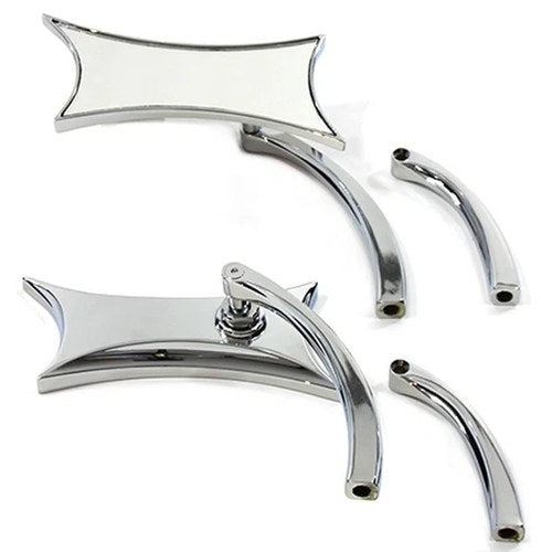 Oblique Mirror Set Billet Chrome for Harley-Davidson