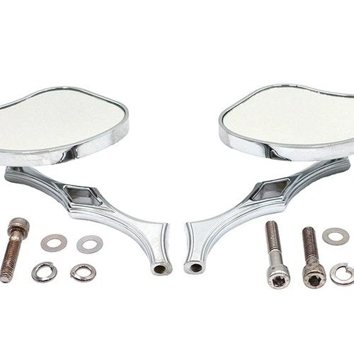 Pork Chop Mirror Set Billet for Harley-Davidson