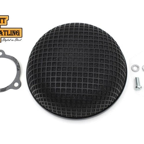 Wyatt Gatling Black Round Mesh Air Cleaner for Harley-Davidson