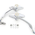 Diamond Shape Mirror Set with Billet Stems for Harley-Davidson