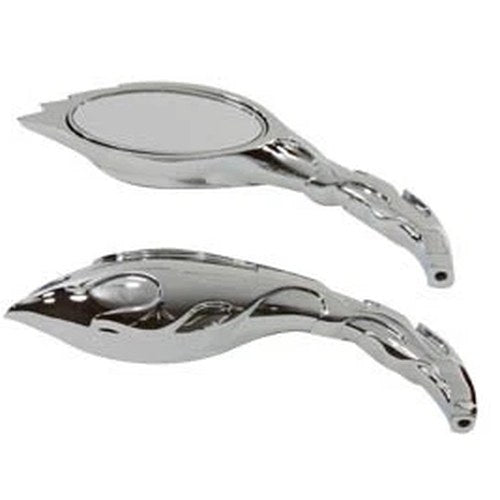 Flame Mirror Set Chrome for Harley-Davidson
