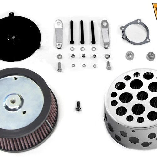 Swiss Cheese Air Cleaner Kit Chrome for Harley-Davidson