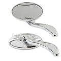 Oval Mirror Set Chrome for Harley-Davidson