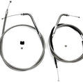 46 inch Stainless Steel Throttle and Idle Cable Set for Harley-Davidson