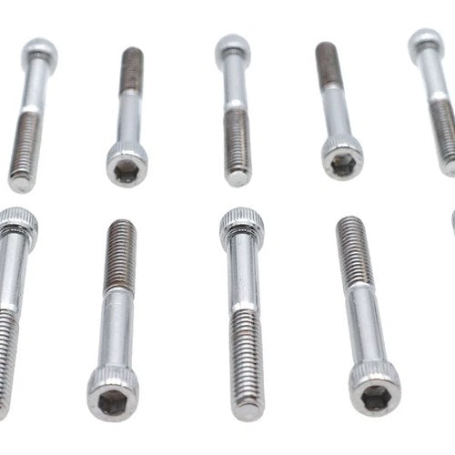 Allen Socket Cap Bolt Knurled Chrome 1/4 inch X 2 inch for Harley-Davidson