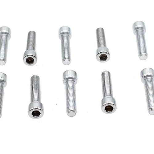Allen Socket Cap Bolt Knurled Chrome 1/4 inch X 1 inch for Harley-Davidson