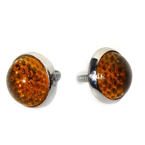 License Plate Frame Reflectors Amber Glass for Harley-Davidson