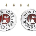 1940 World's Fair Round Tank Emblem Set for Harley-Davidson