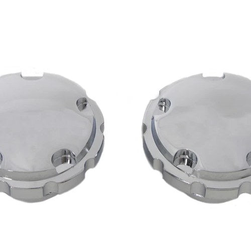 Chrome Techno Style Vented and Non-Vented Gas Cap Set for Harley-Davidson