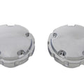 Chrome Techno Style Vented and Non-Vented Gas Cap Set for Harley-Davidson