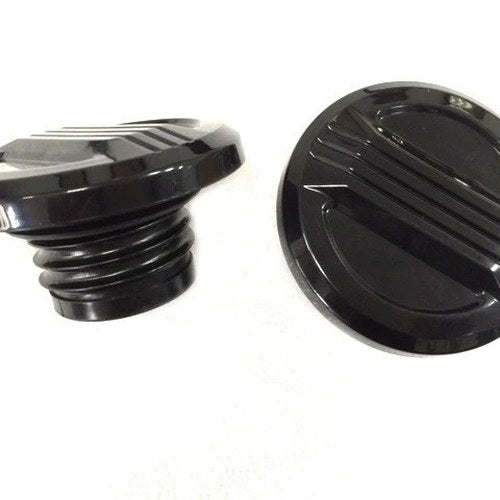 Air Flow Gas Cap Set Black for Harley-Davidson