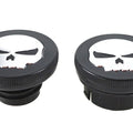 Black Skull Style Vented and Non-Vented Gas Cap Set for Harley-Davidson
