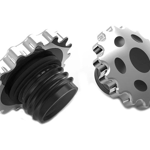 Sprocket Gas Cap Set Vented and Non-Vented Chrome for Harley-Davidson