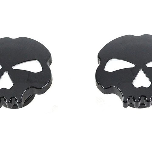 Skull Style Gas Cap Set Black for Harley-Davidson