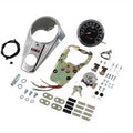 Chrome Two Light Dash Panel Kit with 2:1 Ratio Speedometer for Harley-Davidson