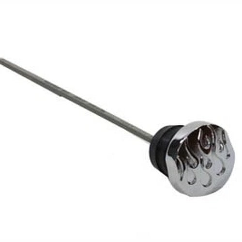 Chrome Oil Fill Dipstick Flame for Harley-Davidson