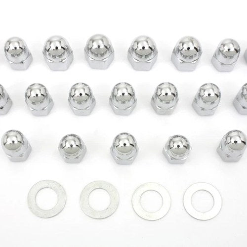 Colony 7137-22 Acorn Rocker Box Nut Set - Chrome Shaft Nuts and Washers