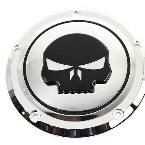 V-Twin 78288 Chrome For 5 Hole Skull Derby Cover