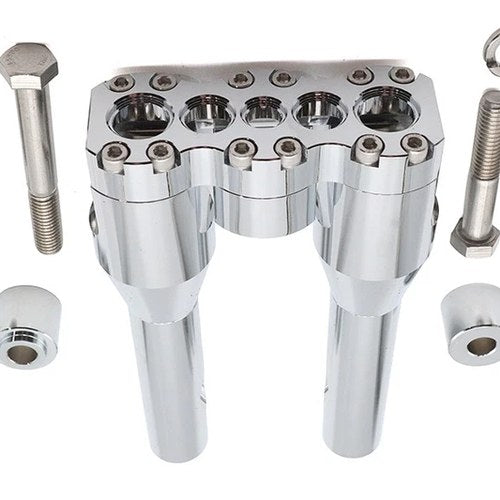 Wyatt Gatling 8 inch Baron Style Riser Set Chrome for Harley-Davidson