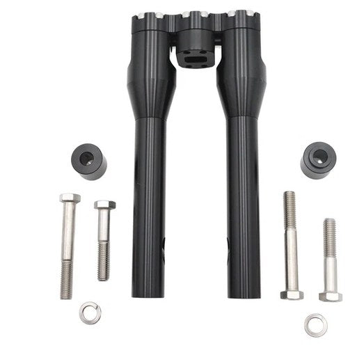 Wyatt Gatling 10 inch Baron Style Riser Set Black for Harley-Davidson