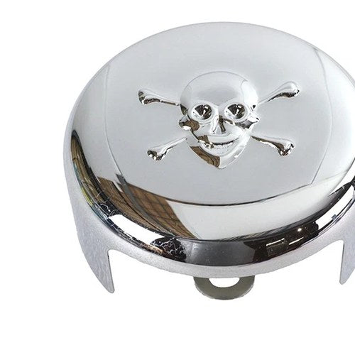 Skull Round Horn Cover Chrome for Harley-Davidson