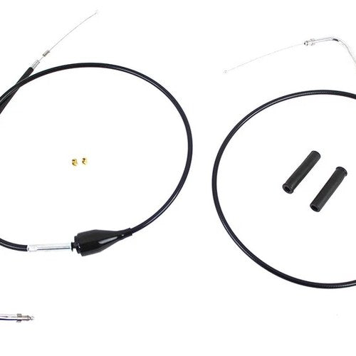 43 inch Stainless Steel Throttle and Idle Cable Set Black Co for Harley-Davidson