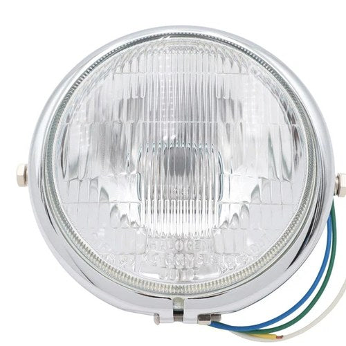5-3/4 inch Round Headlamp Chrome Side Mount for Harley-Davidson