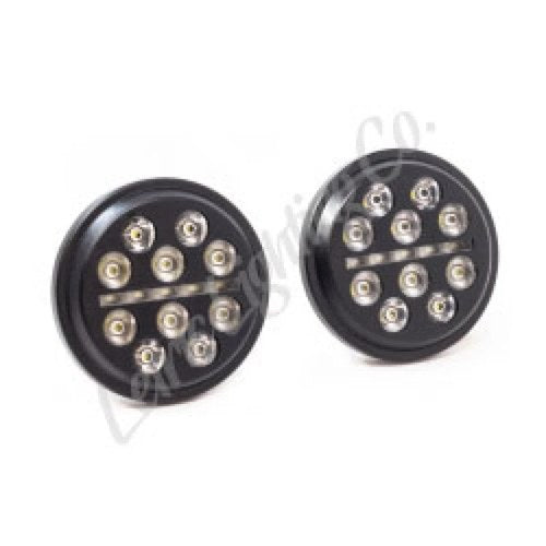 Letric Lighting 4.5-inch Black Buck-Shot Passing Lamps for Indian Motorcycles