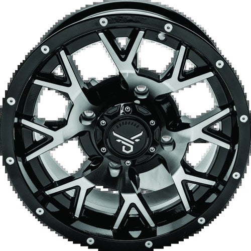 QuadBoss 15x7 Barbwire Wheel - For 4+3 Offset, 4x156 Bolt Pattern, Machined