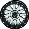QuadBoss Wagon 14x7 Inch Black Machined Aluminum Wheel With For 4x110 Bolt
