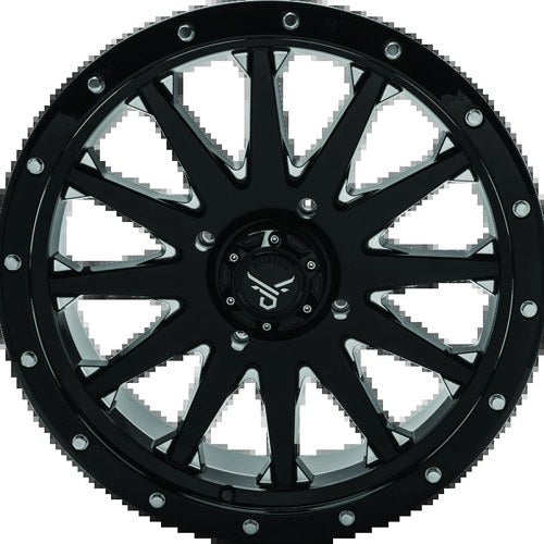 QuadBoss Wagon 20x7 Wheel with 4+3 Offset and Milled Finish