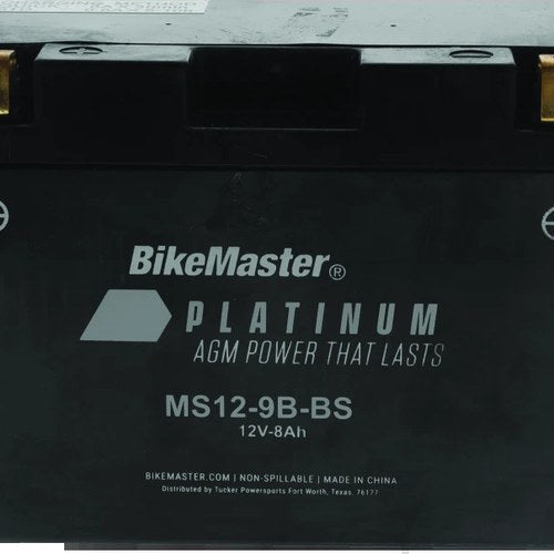 BikeMaster Agm Battery MS12-9B-BS for Yamaha YP400 & YFM700R Models
