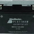 BikeMaster Agm Battery MS12-12A-BS – Fits Kawasaki Ninja 650 & Suzuki Hayabusa