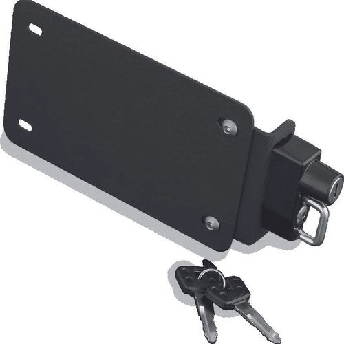 Kuryakyn License Plate Helmet Lock with Mount in Black – Secure Motorcycle
