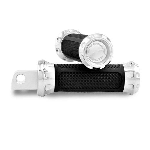 Performance Machine Overdrive Passenger Footpegs for Harley Softails – Chrome