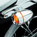Kuryakyn Deep Dish Turn Signal Bezels with Amber Lenses for Harley-Davidson