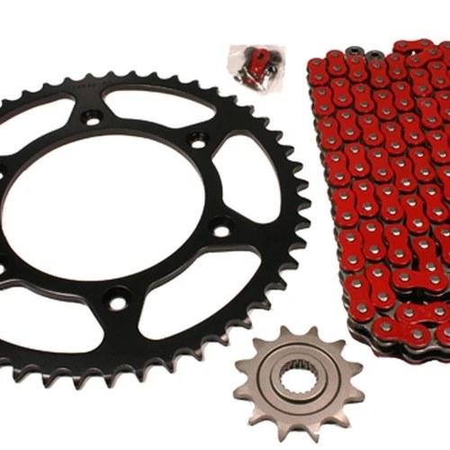 Honda CR125R, 1997, Red O-Ring Chain and 12/49 Sprocket Set - CR125, CR 125