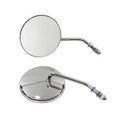 4-1/2 inch Round Mirror Set with Round Stock Stems Chrome for Harley-Davidson