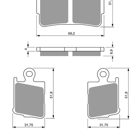 Goldfren 298-S33, FA499/4 Disc Pads (Pair)