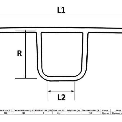 Handlebar 7/8" 22mm T-Bar Universal 10" Rise