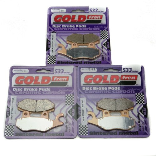 Goldfren S33 Brake Pads Front & Rear For Yamaha Xtz 750 Super Tenere 1989-1995