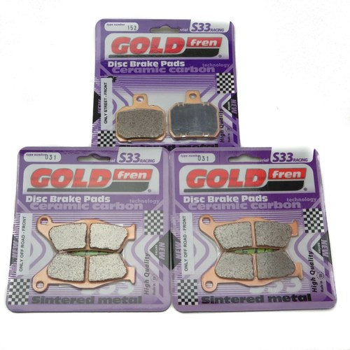 Goldfren S33 Brake Pads Front & Rear For Keeway Silverblade 125/150/250 2007