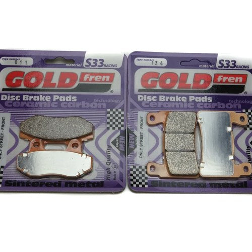 Goldfren S33 Brake Pads Front & Rear For Hyosung ST7 Deluxe (ST 700 i) 2012-2015