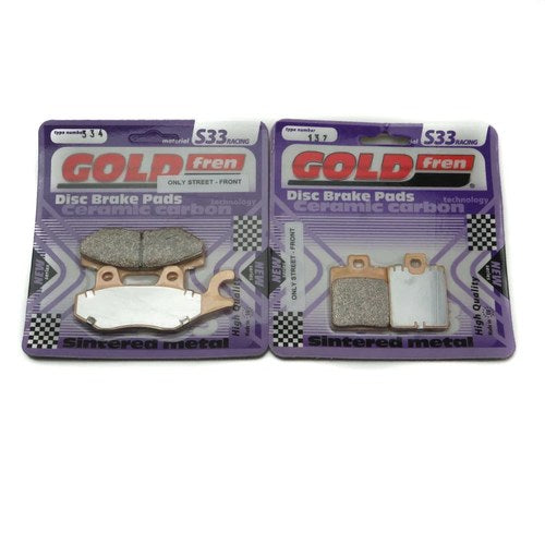 Goldfren S33 Brake Pads Front & Rear For Peugeot City Star 150 AC/Carb 2011-2015